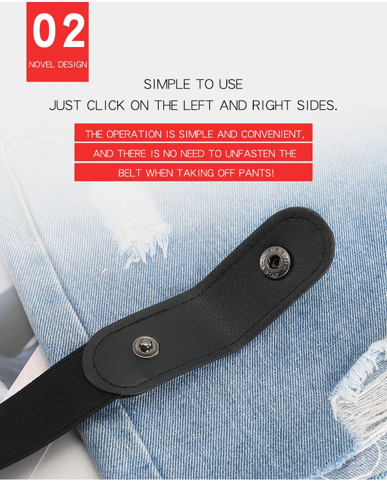 Osynligt bälte för jeans, justerbart elastiskt bälte utan spänne_voghion.com