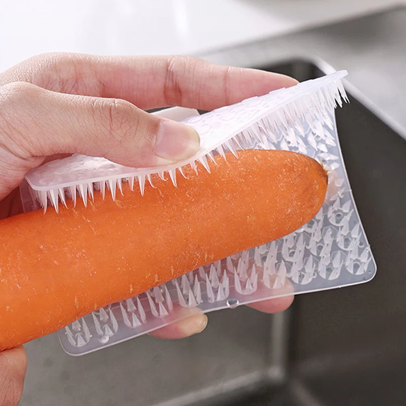 New Finger Set Fruit Vegetable Brush Kitchen Flexible Vegetable And Fruit Cleaning Brush Household Sink Cutting Board Gap