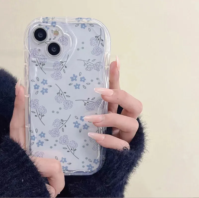 Floral Shockproof Soft Clear Phone Case