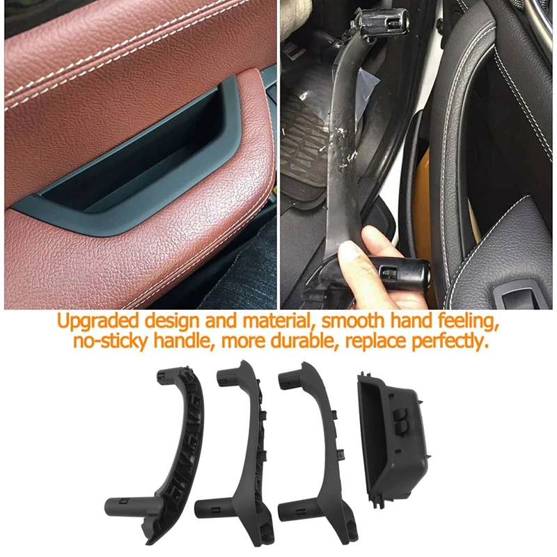 

4Pcs Car Inner Door Armrest Panel Door Pull Handle Set Inner Door Handrail For-BMW X3 X4 F25 F26 2010-2016