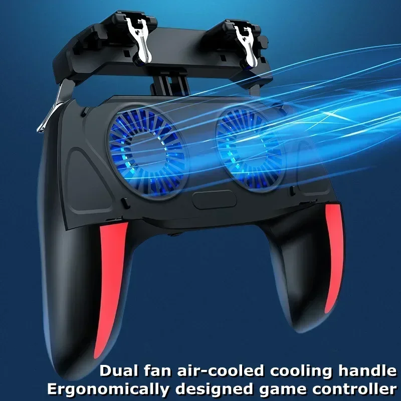 H10 Controller di gioco per cellulari a 4 dita con radiatore, joystick per mira e tiro, compatibile con iOS e Android._voghion.com
