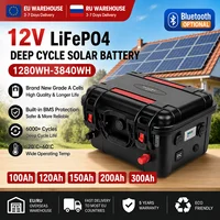 Batterie Lifepo4 12v 100ah 120Ah 200Ah 300Ah 6000+ cycles, batterie rechargeable avec BMS intégré et Bluetooth pour solaire, camping-car, sondeur de poissons 2