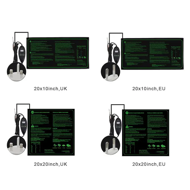 Hüllők Uk Eu Dugó Üvegházhatású Palánta Hőszőnyeg Sörfőzés Ip67 Vízálló Csírázás Multifunkcionális Pvc Digitális Termosztáttal - Image 4