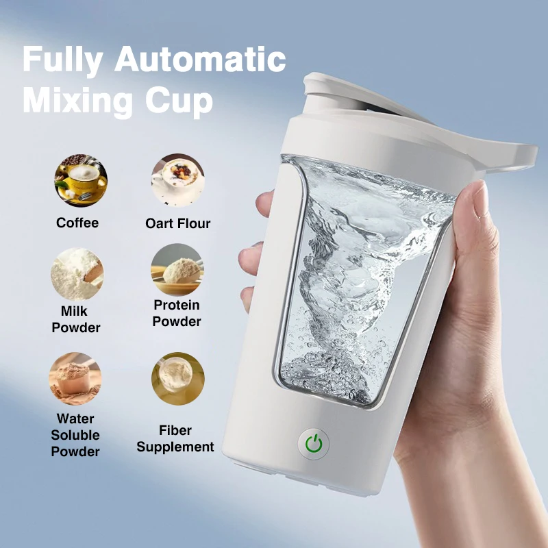 450ml Electric Self-Stirring Coffee Cup Portable Protein Shaker & Mixer for Travel/Home Auto Mix Mug with Rechargeable Battery