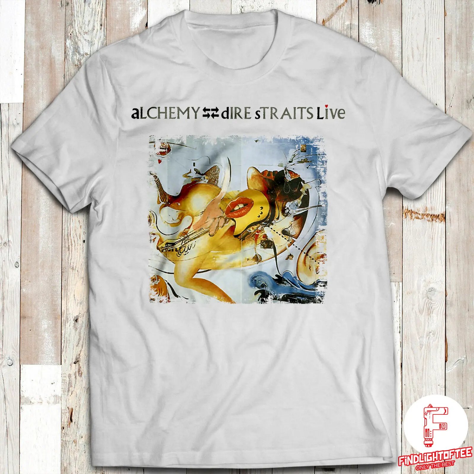 Alchemy Live Shirt Dire Straded Mark Knopfler Alan Clark John Illsley Mercury Maniche Lunghe O Corte