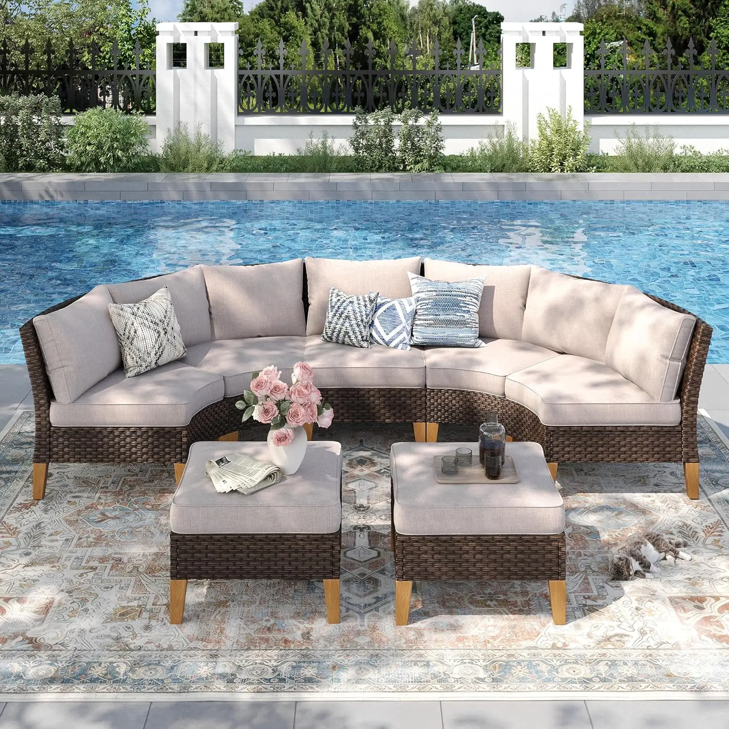 5-Piece Wicker Patio Furniture Set 1