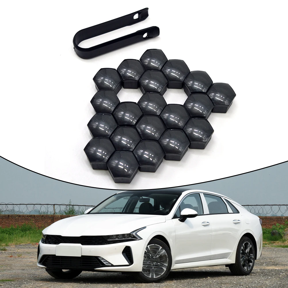 

17mm- 20x Wheel Center Nut Cover Lug Bolt Grey Cap With Removal Tool Environmentally Friendly Nylon Material