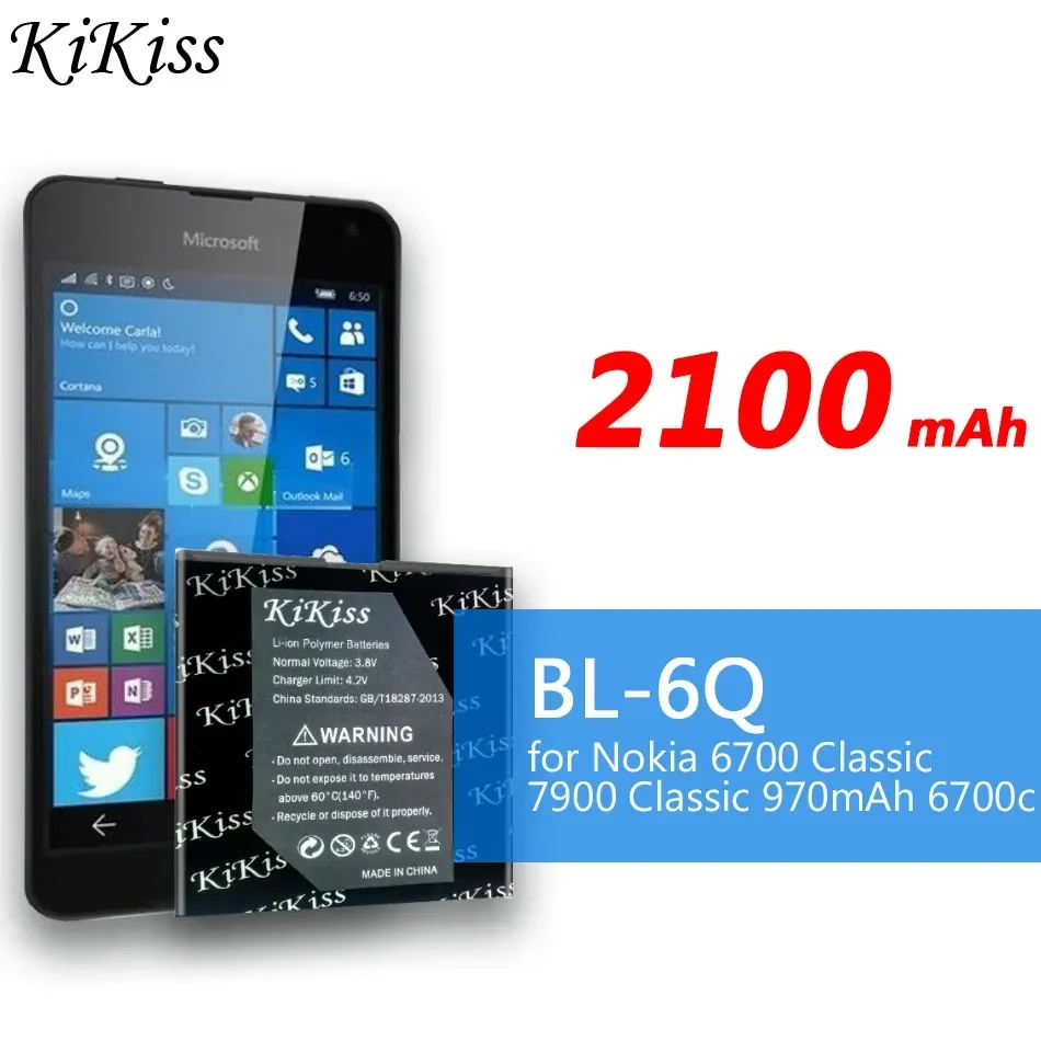 Batteria 2100Mah Kikiss Bl-6Q Per Nokia 6700C 6700 E51I N81 E51