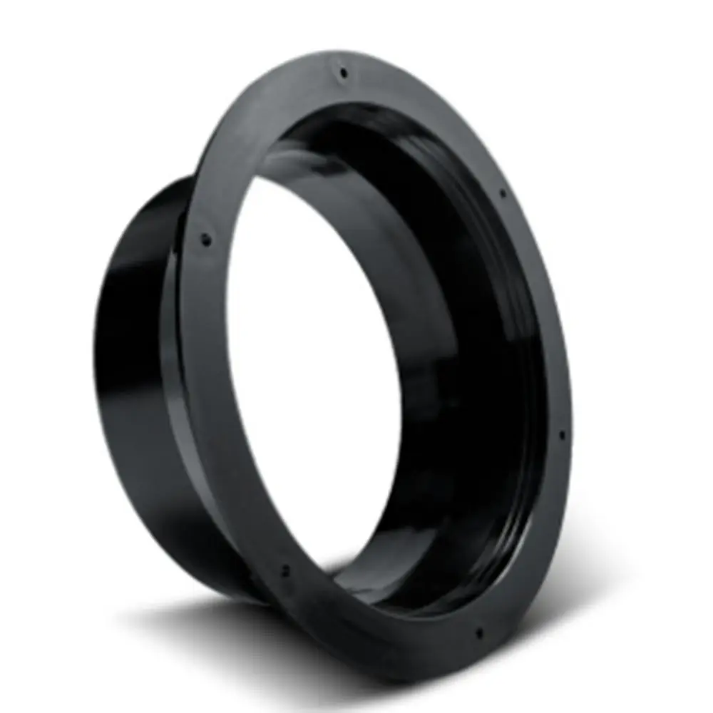 Black ABS Bevel Flange Adapter for Air Ventilation Hoses (50-160mm)