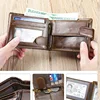 Top Hasp Leather  Mens Wallet with Coin Pocket First Layer Cowhide Leather 4