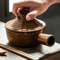 Casserole de Leurs oût avec couvercle, poterie d'aldéhyde, petite marmite à micro-ondes, claypot domestique, bouillie de riz, marmite à soupe haute température 1