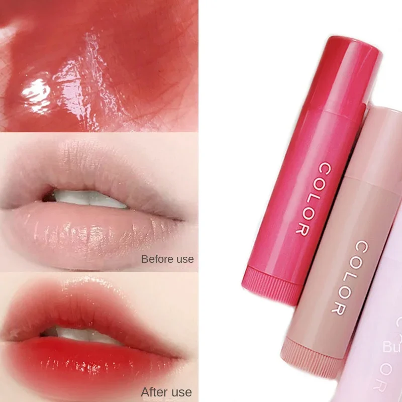 Hydrating Lipstick Moisturize Lip Balm Lipstick Hydrate Plump Lip Water Light Glaze Makeup 3 Colors