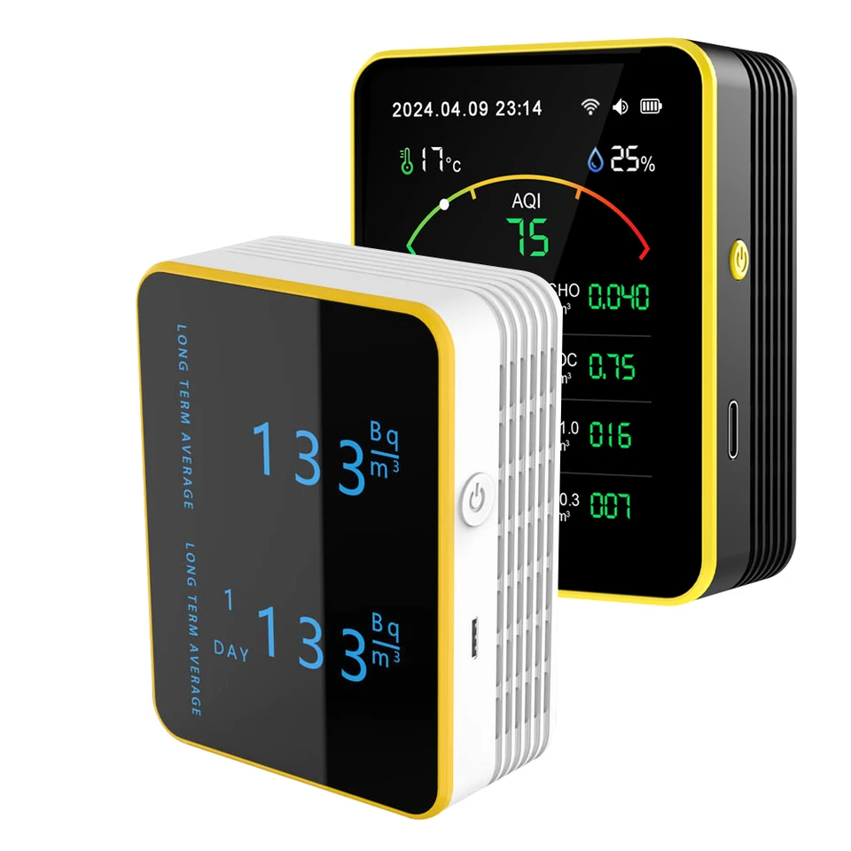 Moniteur De Qualité De L'air WiFi 10 En 1 Tuya - Mesure CO2, PM2.5, Température, Humidité - Écran 2.8", Autonome 24h - 2