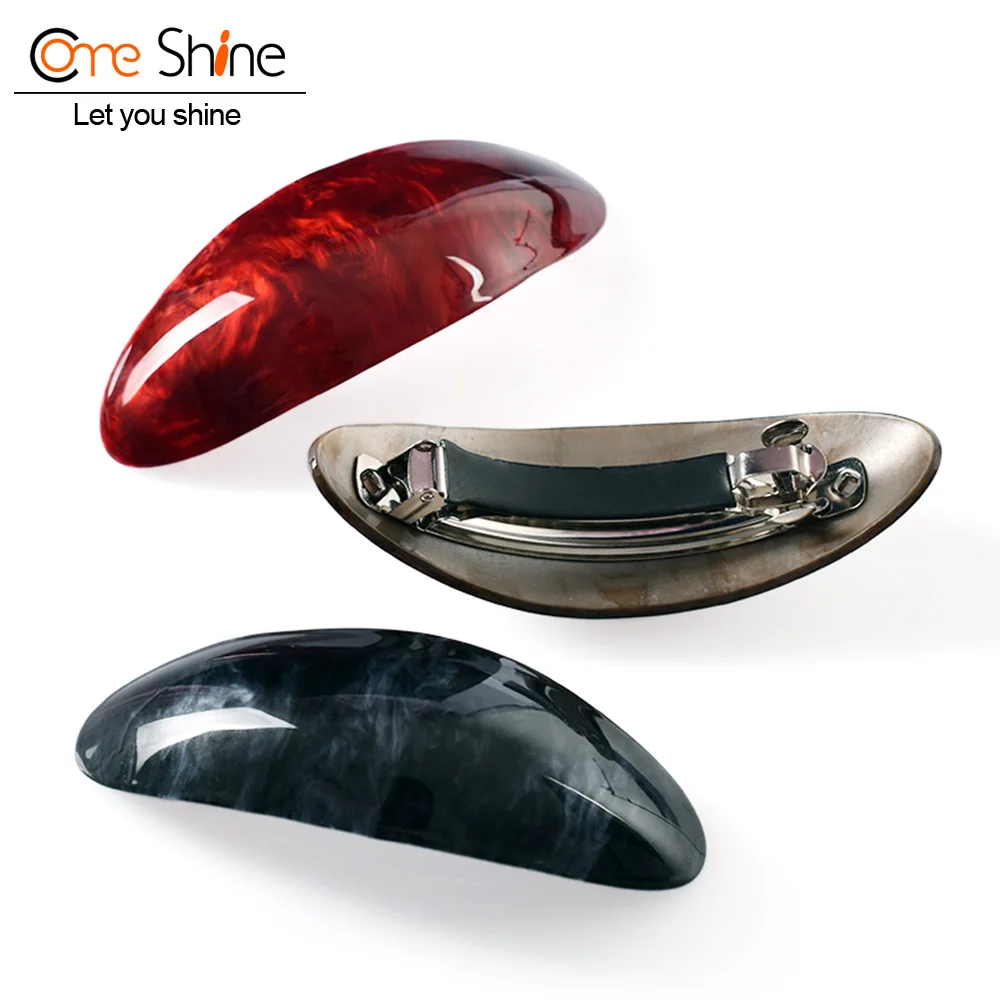 

COME SHINE 3 Colors 4X10cm Acrylic Plus Size Hair Clips for Women Barettes Hairpins