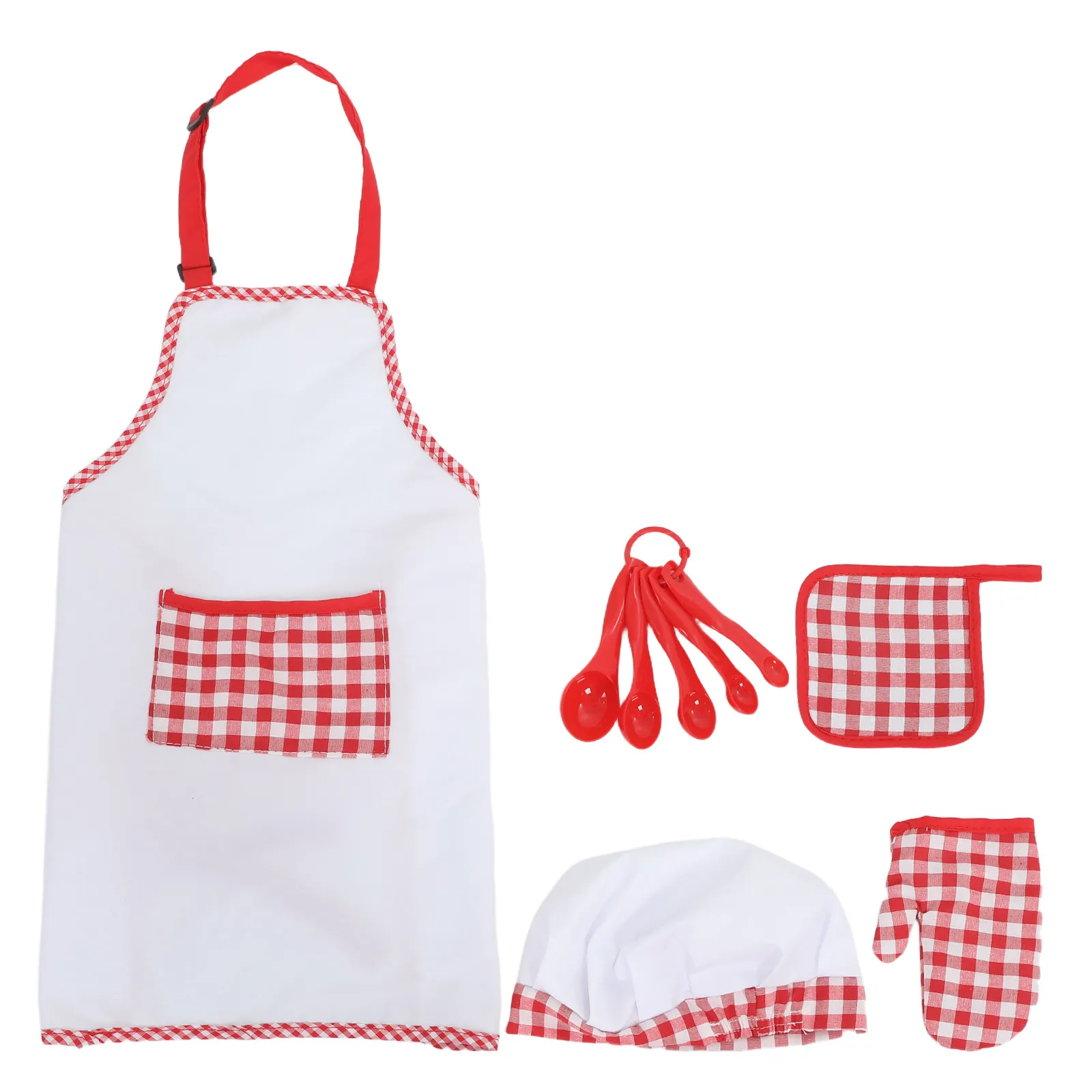 용 요리 앞치마 세트(셰프 모자 포함) 미니 베이킹 키트 (3세, 4세, 5세, 6세..