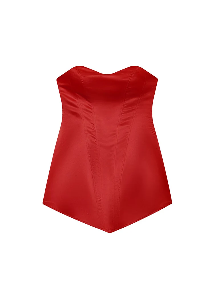 Women Elegant Strapless Irregular Dress Casual Summer 2026 New Trendy Skinny Party Clubwear Fashion Solid Color Mini Dress