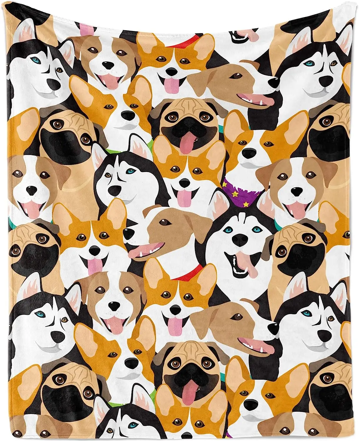 

Dog Throw Blanket for Dog Lover, Soft Cute Dog Print Blanket Gifts for Adults, Cozy Fluffy Flannel Plush Cute Blanket
