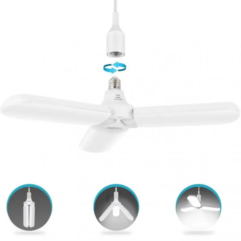 

30W 40W Led Garage Lights Super Bright Daylight Light Bulbs 36/48LEDS Deformable Ceiling Light Foldable Fan Blade Light For Home