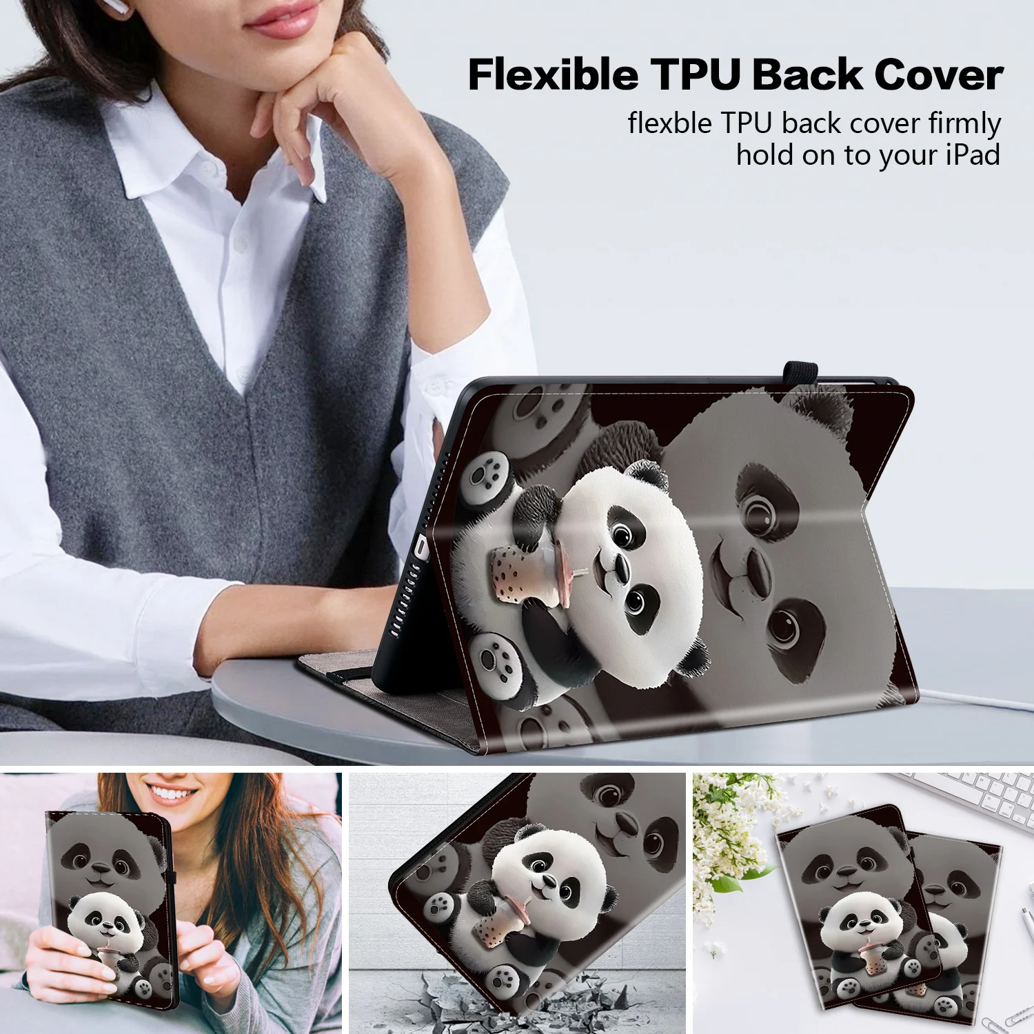 Premium PU Leather Tablet Cover with Adjustable Stand | Universal Design for Multiple Tablet Sizes