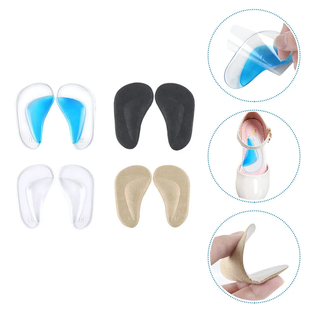 4 Pairs Gel Arch Pad Child Plantar Fasciitis Unusual Insoles for Heels Shoes Cushion