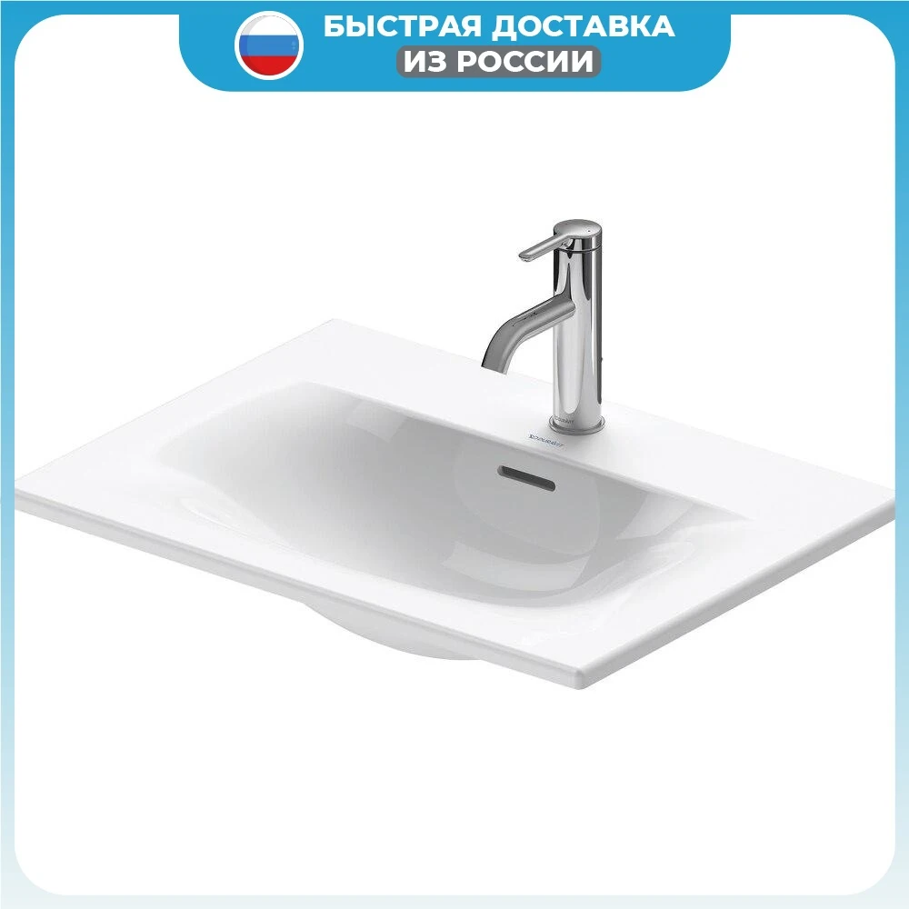 Built-in washbasin Duravit Viu 0385600058 glossy white 600 mm plumbing for home bathroom sink ceramic | Обустройство дома