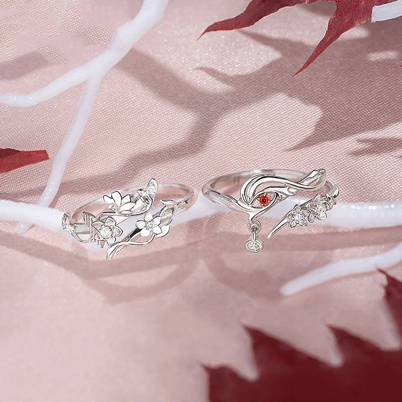 

Heaven Official Blessing Ring Cosplay Tian Guan Ci Fu Costume Finger Rings Hua Cheng Xie Lian Couple Adjustable Jewelry Acces