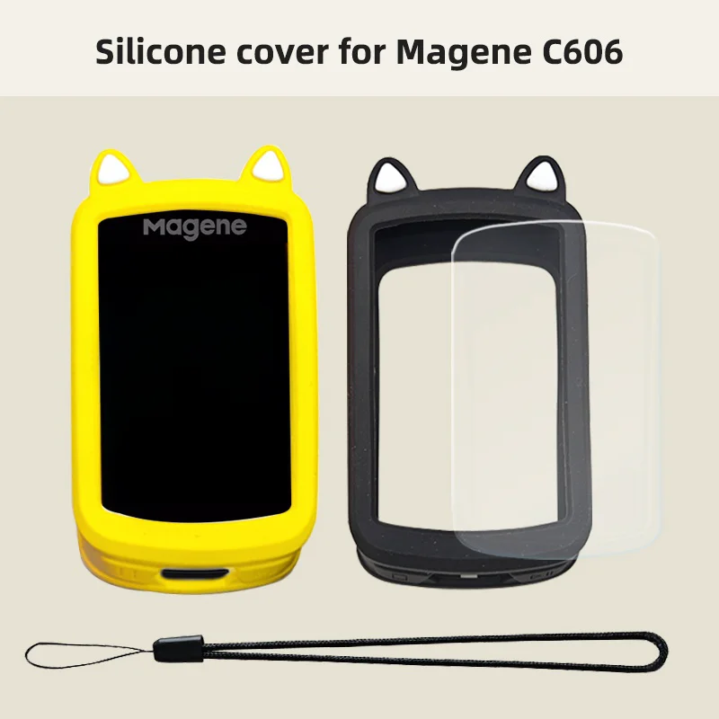 Magene C606　保護フィルム・ケース付き Magene-コンピュータースクリーンプロテクター,GPS保護ケース