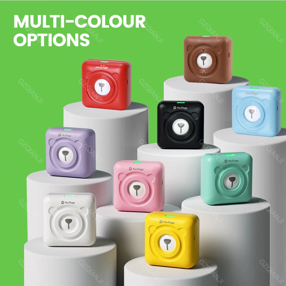 Original Peripage A6 203dpi HD Thermal Photo Printer Mini Pocket Inkless Printer Label Sticker Maker & Color Paper