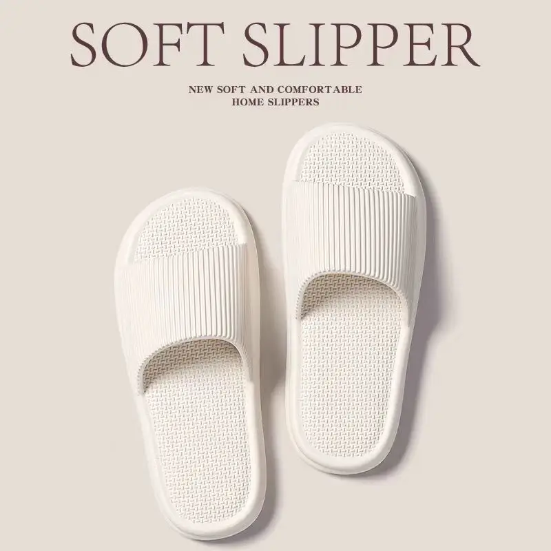 Women Concise EVA Slippers Men Soft Home Slides Couples Bathroom Non-slip...
