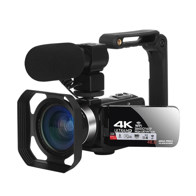 UHD 4K 브이로그 비디오 카메라, 유튜브 틱톡 와이파이 라이브 스트리밍 웹캠, 야외 디지털 캠코더, 휴대용 블로거 레코더, 18X