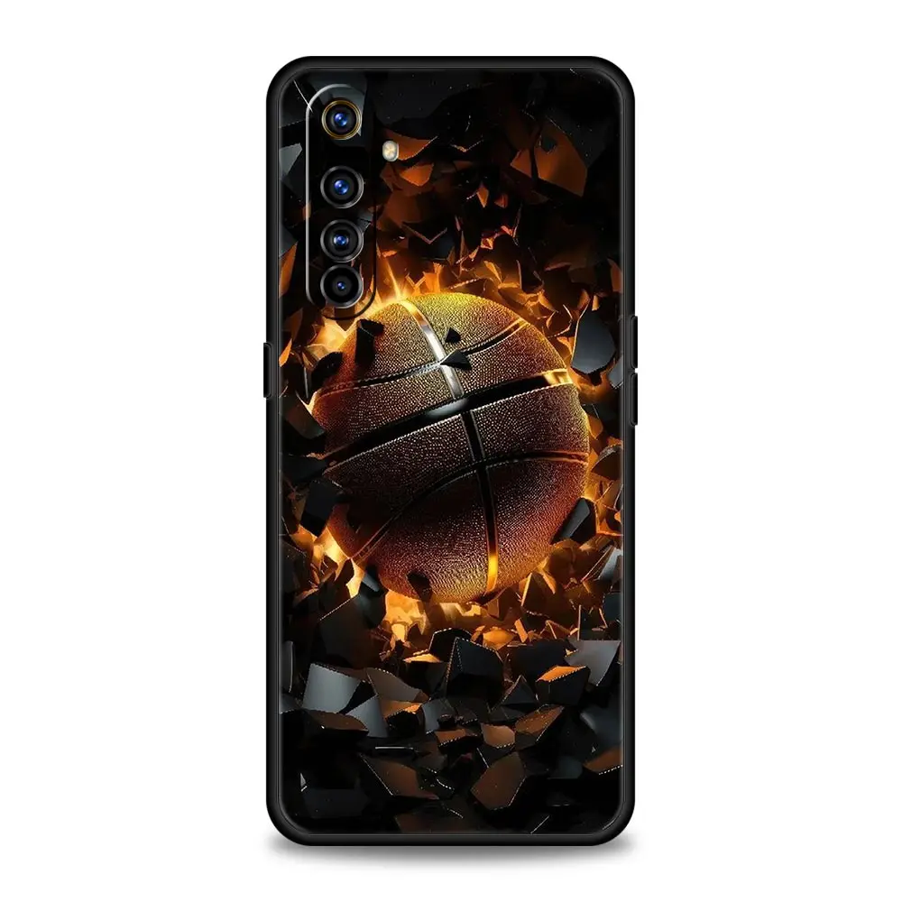 Durable Football-Themed Soft Phone Case with Black Cover