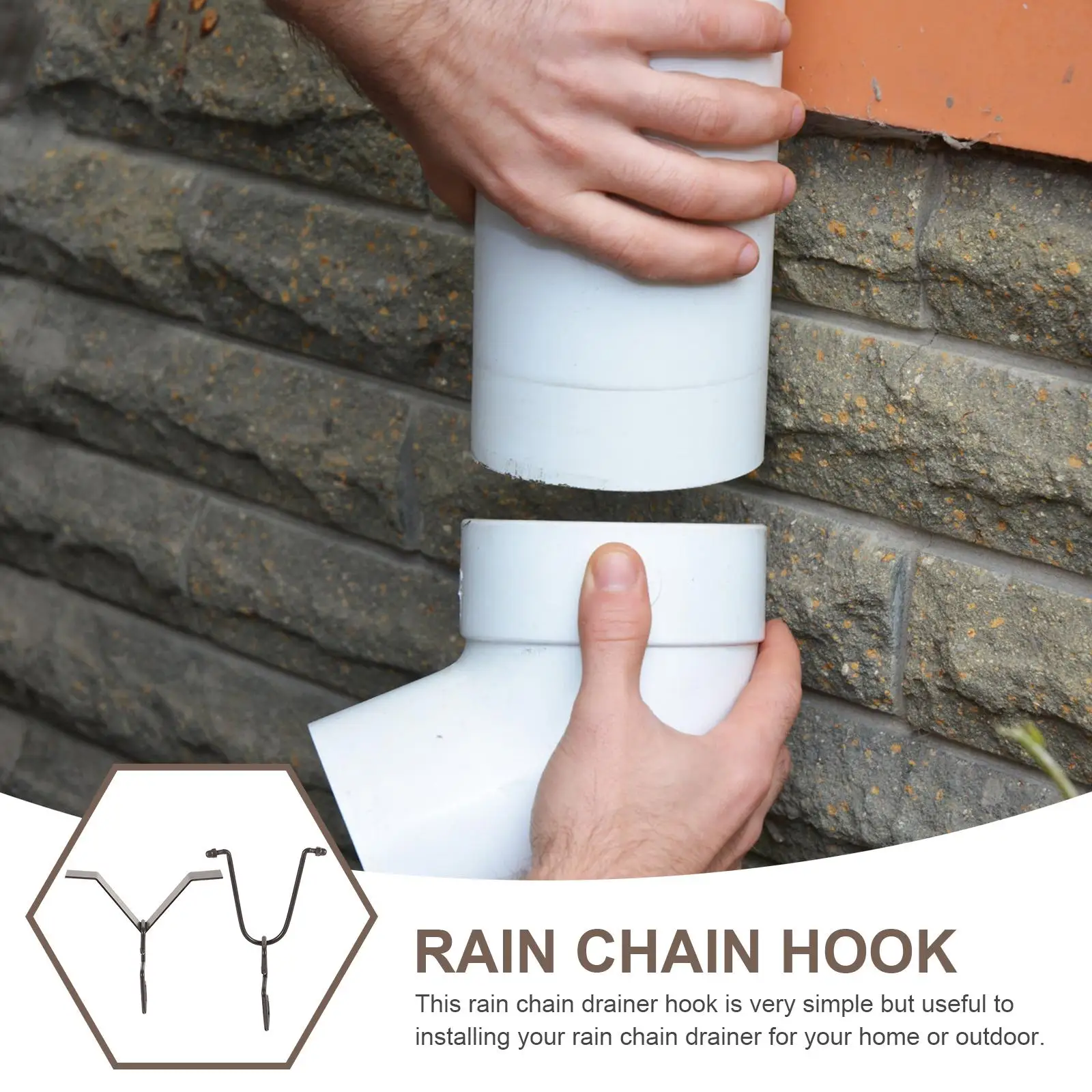 Rain Chain Hook Decorative Drainer Metal Adapter Outdoor Gutter Installation Parts Chains for Gutters Fitting