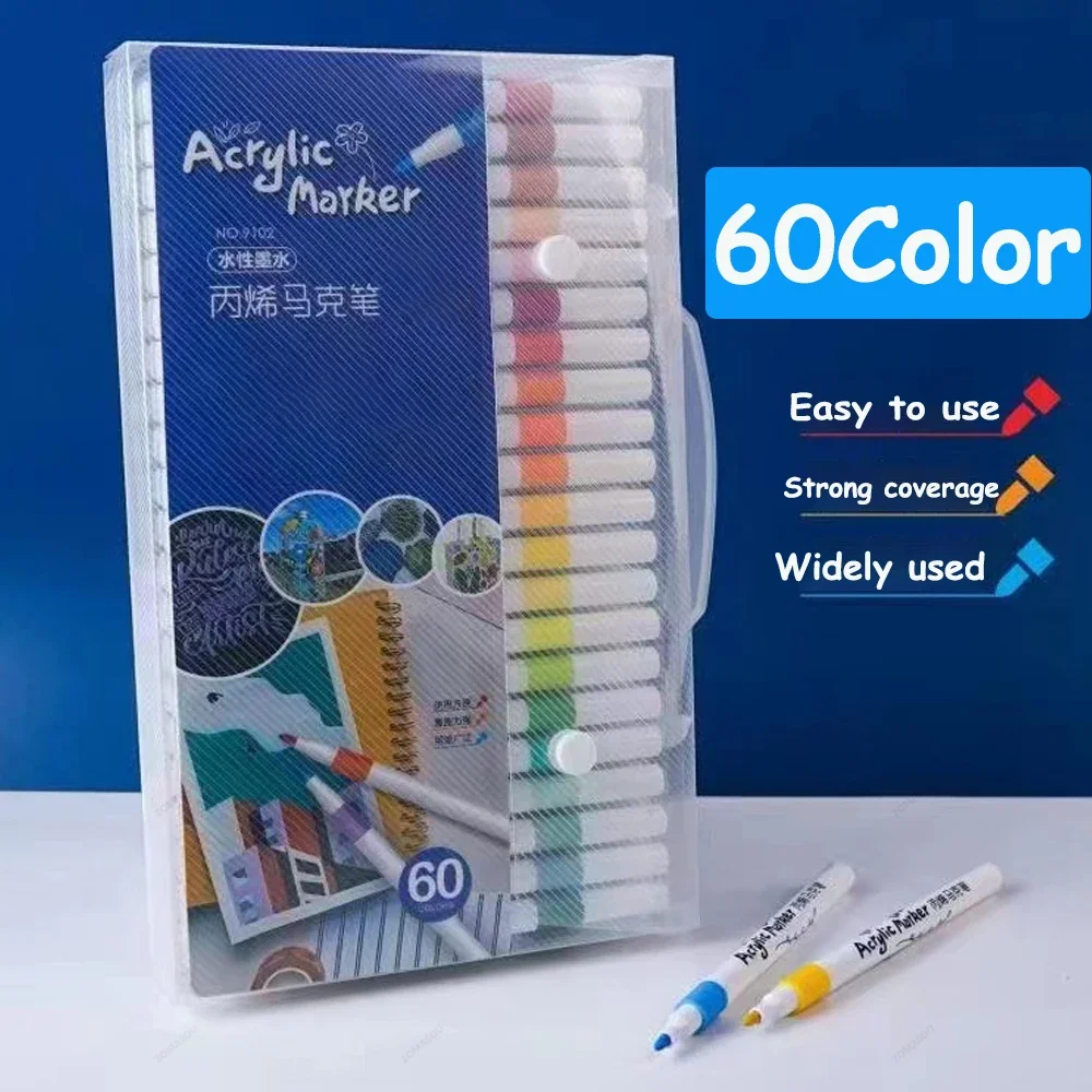 12-60 أفضل الألوان الاكريليك قلم تحديد الطلاء الكت...