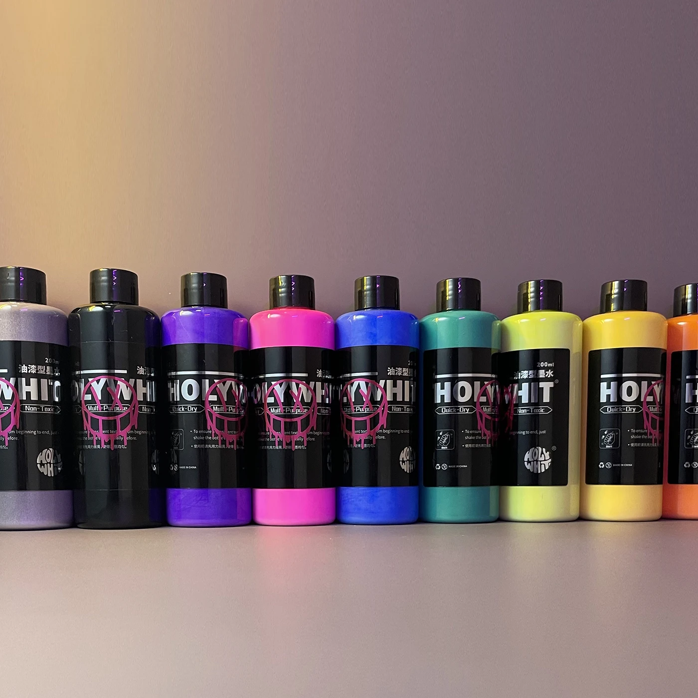 

HOLYWHIT 200ml Graffiti Paint ink fluorescent color Permanent Dry for Marking Pen to Add Ink Acrylic paint