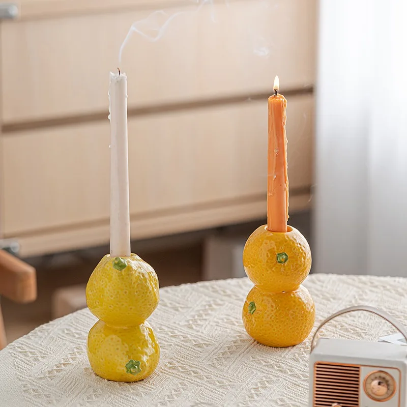 Furit Shape Ceramic Candlesticks - Minimalist Taper Candle Holder Set Sa75eded5e0ab4fcc9ae9775f0cc6c2c23