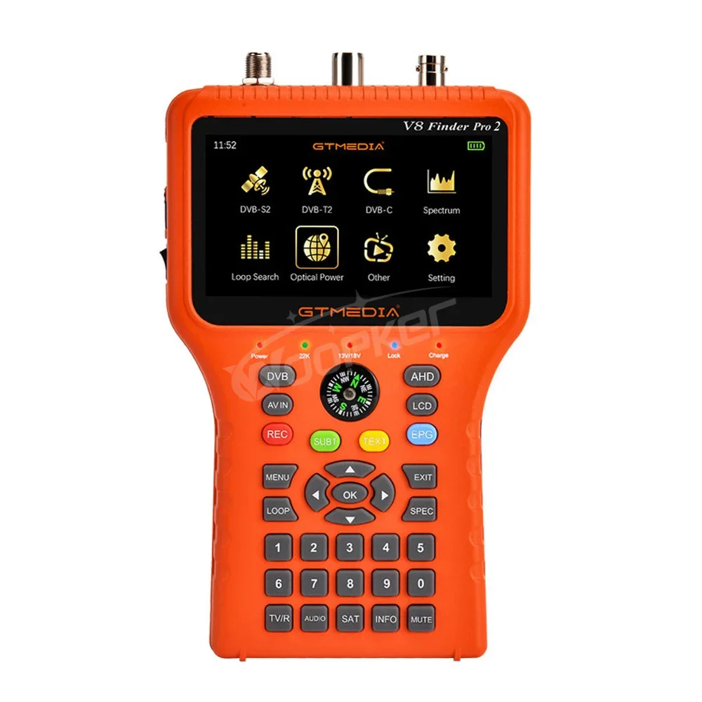 Woopker V8 Finder Pro 2 Satellite Locator DVB-S2 DVB-T2 DVB-C AHD H.265 Tester Sat Finder TV tuner