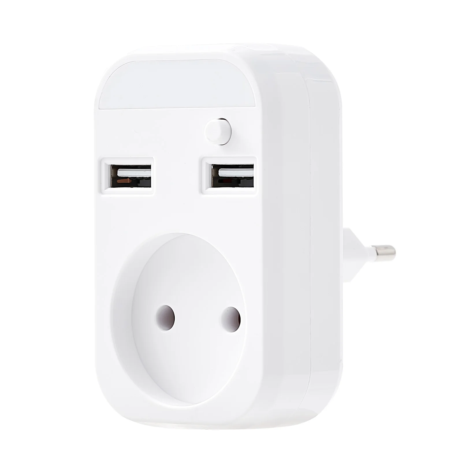 Universal USB Socket Adapter with Night Light and Switch - EU Standard Outlet