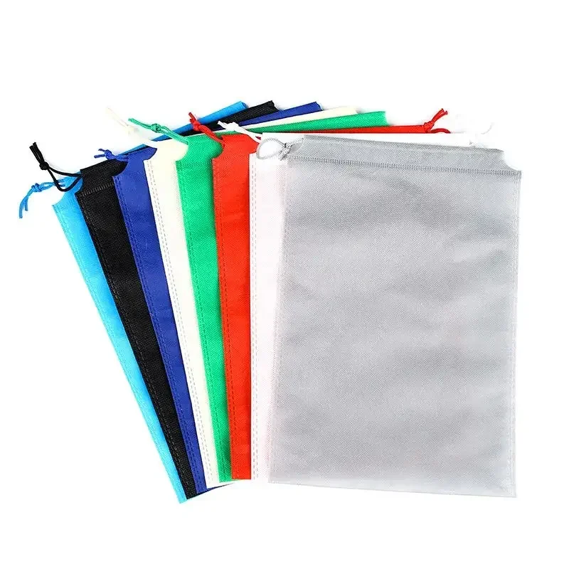 

50 шт. Нетканая ткань утолщенная Пылезащитная сумка для хранения с двойной веревкой Экологически чистая и портативная застежка на шнурке