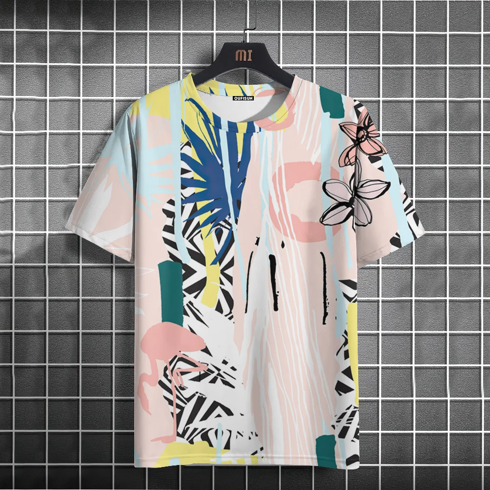 

Мужская футболка "Гавайи", топы с коротким рукавом, новая пляжная Повседневная футболка, крутая Спортивная футболка большого размера, мужская одежда