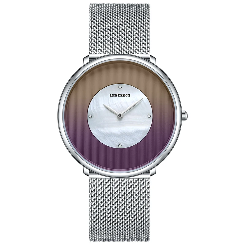 LIGE Luxury Men's Ultra-Thin Waterproof Mesh Watch with Sport Calendar and Luminous Display