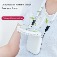 Ventilateur portable à suspendre au cou avec chargement USB, petit ventilateur à main, mini ventilateur pliable pour l'extérieur, petit ventilateur de bureau sur pied 4