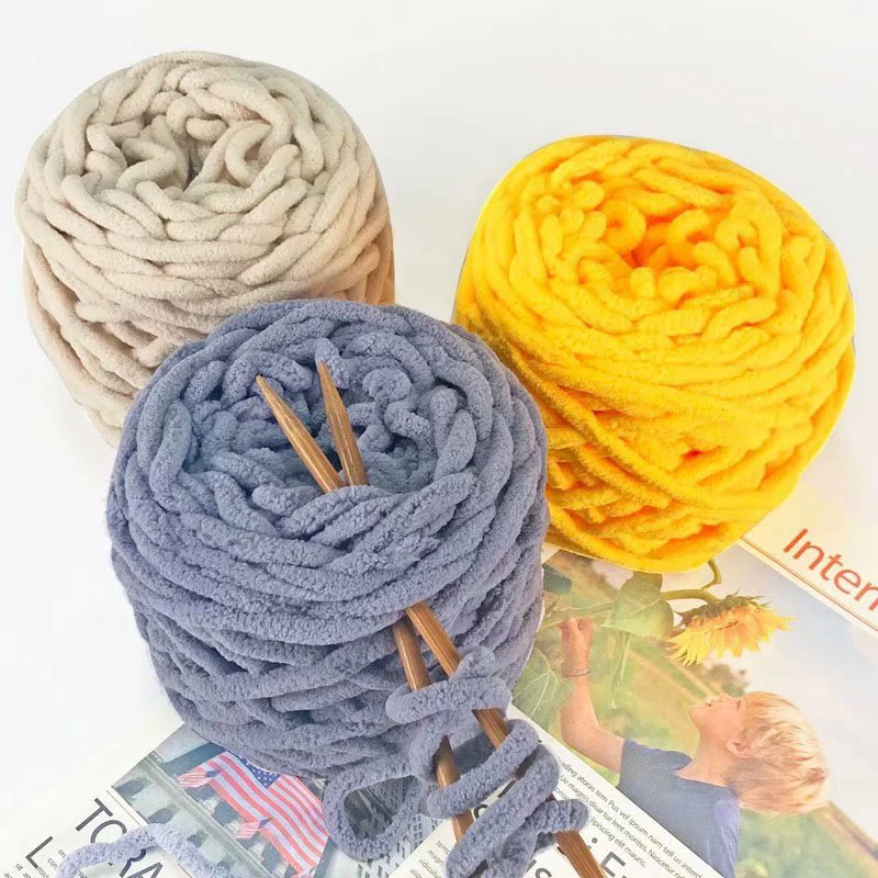 Hilo de lana gruesa mezclado, hilos coloridos para tejer, hilo de