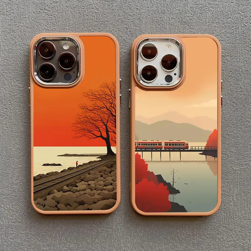 Autumn Maple Leaf Scenery Silicone Phone Case