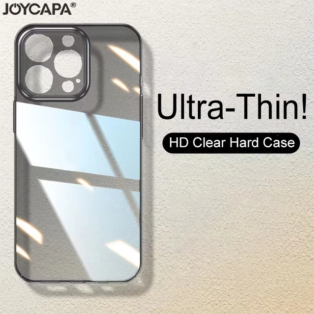 Funda protectora transparente delgada de vidrio Len para iPhone 15