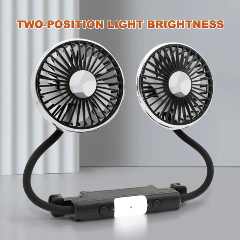 ABS Car USB Dual Head Cooling Fan for Rear Seat