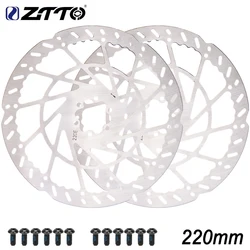 ZTTO Enhanced Stainless Steel MTB E-bike Disc Brake Rotor with 6-Bolt Hub Mount (2.3x220mm disc 2pcs)