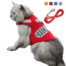 

Deerskin Fleece Chest Pet Harness Cat Summer Mesh Harness and Leash Set Katten Kitty Mascotas Reflective Vest, Pet Cats Collars