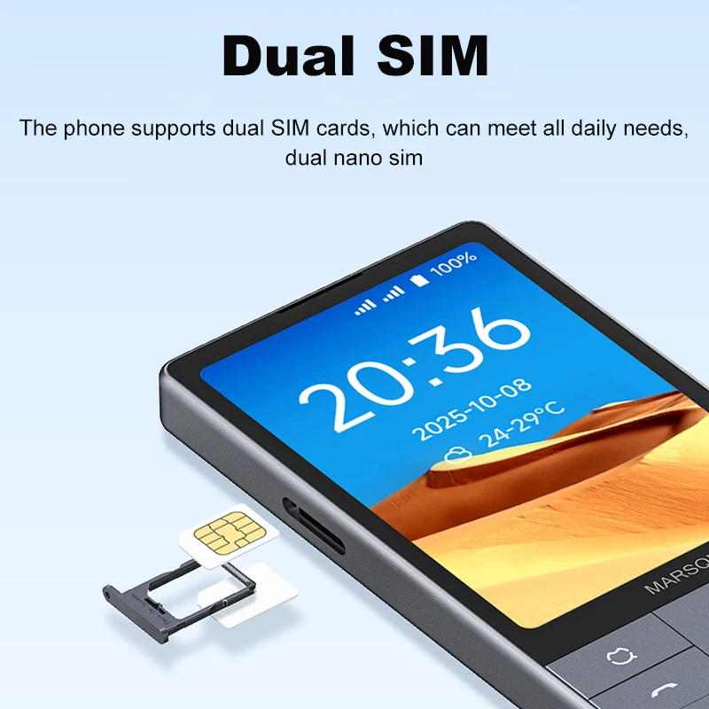 Qin F25 デュアルSIMタッチスクリーン MTK8786 Android 14 Wifi 3.54