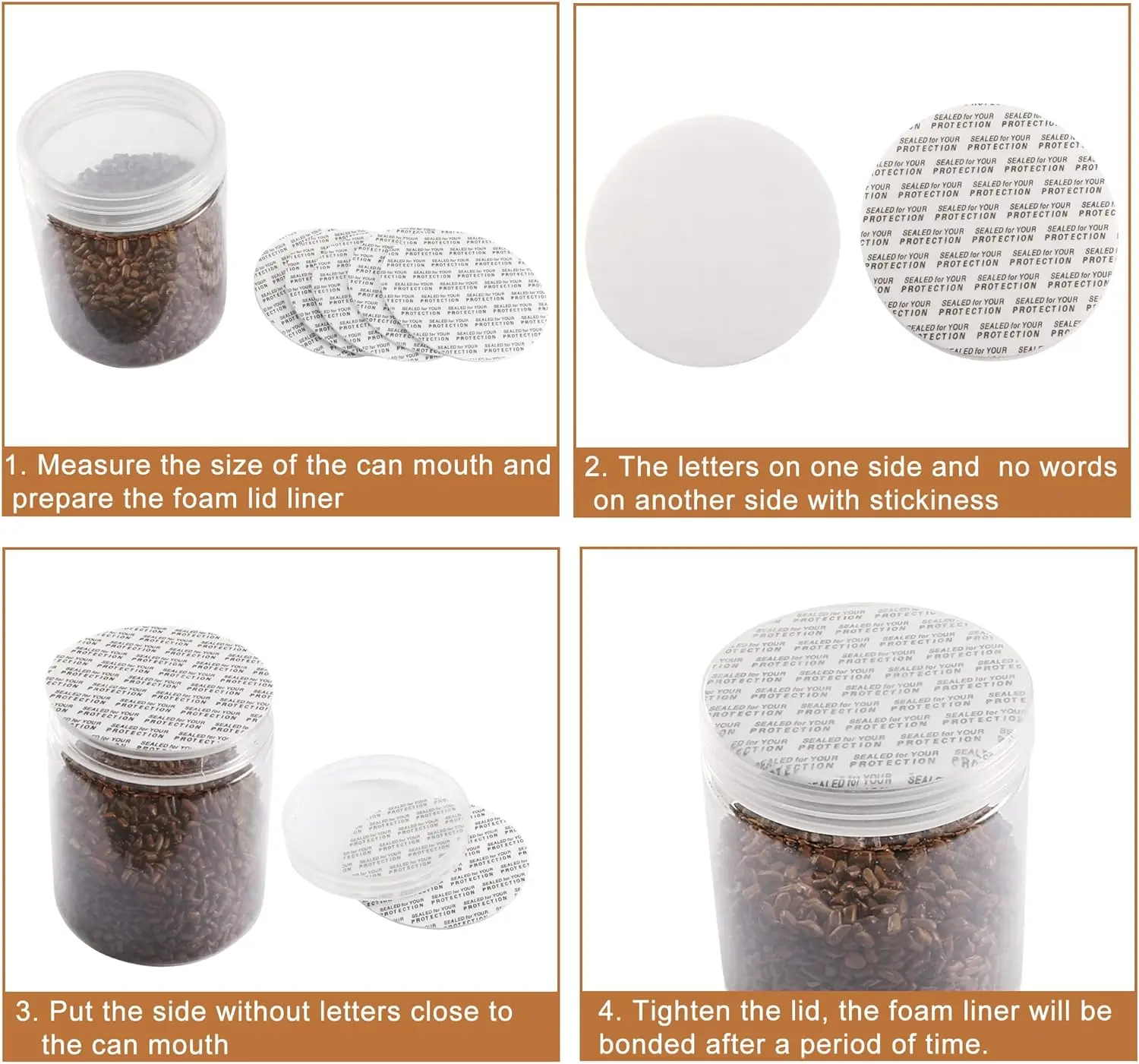 500pcs Foam Seal Caps For Bottle Cap Liners Cosmetic Jar Pot 20mm-101mm