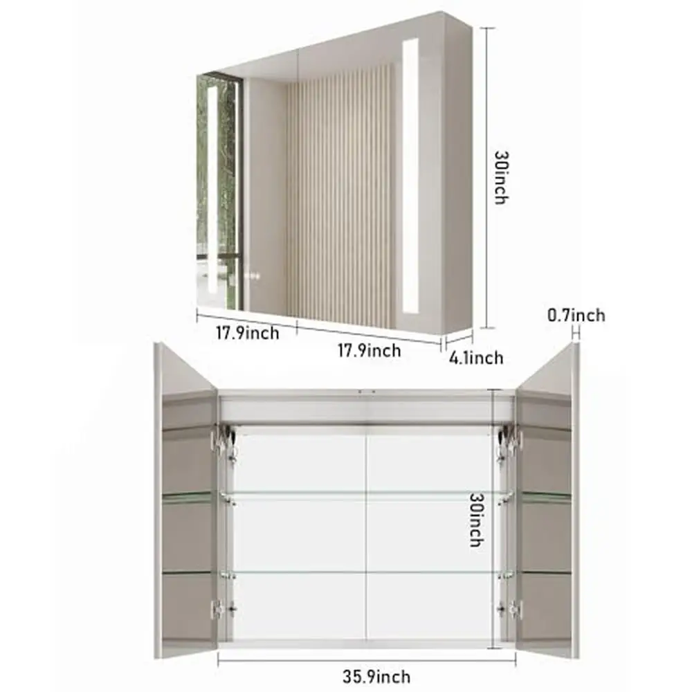 36"X30" Bathroom Medicine Cabinet with Mirror Vanity Storage Cabinet